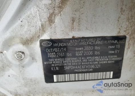 2015 Hyundai Elantra Se из США, поврежденный, VIN 5NPDH4AE6FH596321